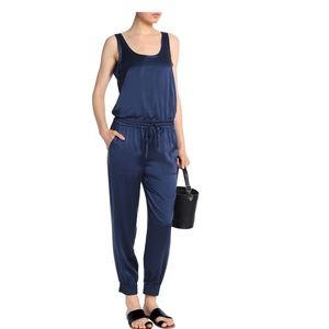 Theory satin jumpsuit dark blue